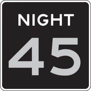 Accuform FRR63745HP Semi-Custom Speed Limit Sign: Night _