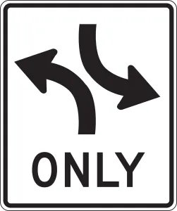 Accuform FRR660RA Lane Guidance Sign: Two-Way Left Turn Only