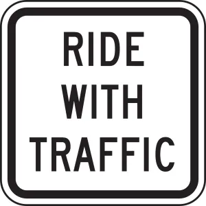Accuform FRR705HP Bicycle & Pedestrian Sign: Ride With Traffic