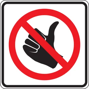Accuform FRR707DP Bicycle & Pedestrian Sign: No Hitchhiking (Symbol)