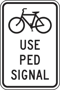 Accuform FRR708RA Bicycle & Pedestrian Sign: Use Ped Signal
