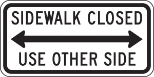 Accuform FRR713RA Bicycle & Pedestrian Sign: Sidewalk Closed - Use Other Side