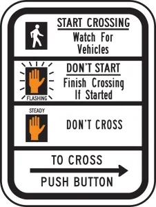 Accuform FRR717RA Bicycle & Pedestrian Sign: Educational Actuation (Symbols)