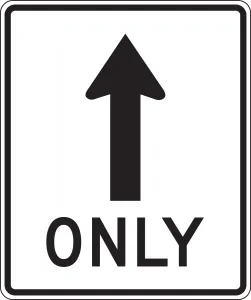 Accuform FRR760RA Lane Guidance Sign: Straight Through Only