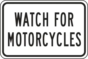 Accuform FRR789HP Traffic Sign: Watch For Motorcycles