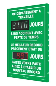 Accuform FRSCK118 Digi-Day Electronic Scoreboards: This Department has worked _Days Without A Lost Time Accident The Best Previous Record was _Days
