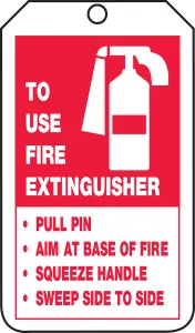 Accuform FRTRS218LTM Fire Extinguisher Safety Tag: Fire Extinguisher Instructions