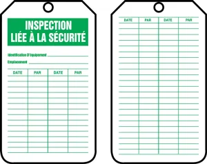 Accuform FRTRS315PTM Equipment Status Safety Tag: Safety Inspection