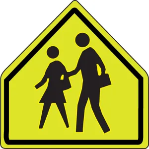 Accuform FRW202 Fluorescent Yellow-Green Sign: School Zone