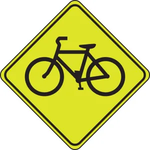 Accuform FRW206 Fluorescent Yellow-Green Sign: Bicycle Crossing