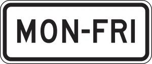 Accuform FRW226RA Bicycle & Pedestrian Sign: Mon-Fri
