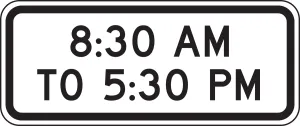 Accuform FRW268DP Bicycle & Pedestrian Sign: 8:30 AM To 5:30 PM