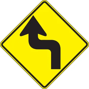 Accuform FRW284DP Direction Sign: Left Reverse Turn
