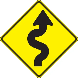 Accuform FRW294DP Direction Sign: Right Winding Road