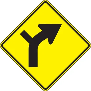 Accuform FRW298DP Direction Sign: Right Curve (Intersection)