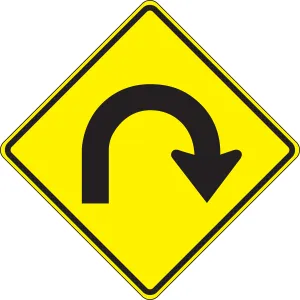 Accuform FRW300RA Direction Sign: Hairpin Curve
