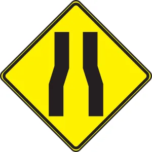 Accuform FRW305DP TRAFFIC SIGN - LANE NARROWS