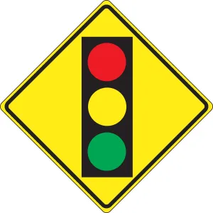 Accuform FRW328RA Intersection Warning Sign: Signal Ahead (Symbol)