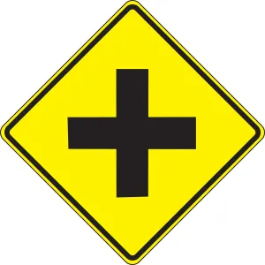 Accuform FRW401RA Intersection Warning Sign: Cross Road
