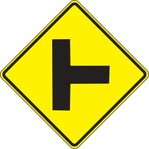 Accuform FRW403RA Intersection Warning Sign: Right Side Road