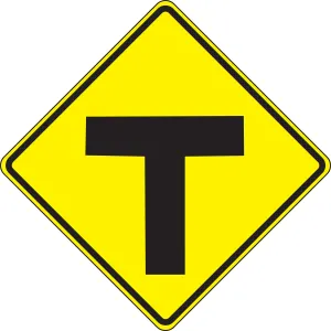 Accuform FRW405DP Intersection Warning Sign: T-Intersection