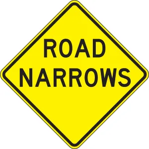 Accuform FRW435HP Lane Guidance Sign: Road Narrows