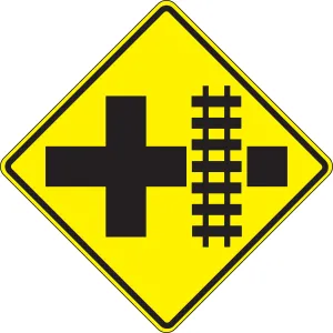 Accuform FRW471DP Rail Sign: Parallel Railroad Crossing (Crossroad)