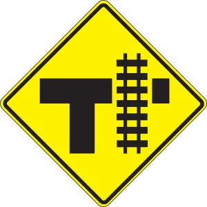 Accuform FRW473RA Rail Sign: Parallel Railroad Crossing (T)