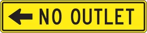 Accuform FRW526RA Lane Guidance Sign: No Outlet (Arrow)