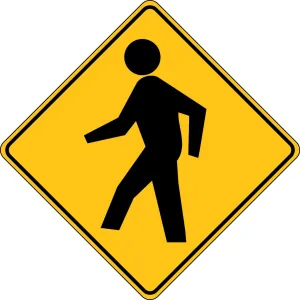 Accuform FRW527RA Crossing Sign: Pedestrian