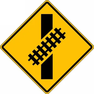 Accuform FRW532DP Rail Sign: Skewed Crossing