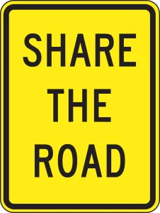 Accuform FRW533HP Bicycle & Pedestrian Sign: Share The Road