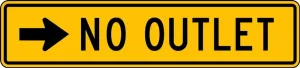 Accuform FRW541RA Lane Guidance Sign: No Outlet (Arrow)