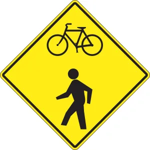 Accuform FRW543HP Bicycle & Pedestrian Sign: Bicycle/Pedestrian Warning