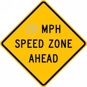 Accuform FRW63720HP Speed Limit Sign: _ MPH Speed Zone Ahead