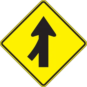 Accuform FRW640HP Lane Guidance Sign: Left Lane Merge