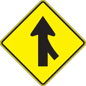 Accuform FRW643DP Lane Guidance Sign: Right Lane Merge