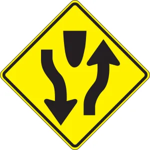 Accuform FRW657RA Lane Guidance Sign: Divided Highway (Symbol)