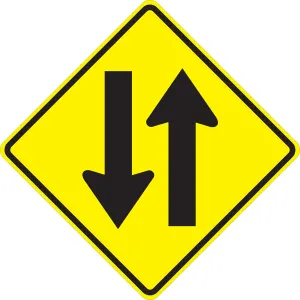 Accuform FRW661DP Lane Guidance Sign: Two-Way Traffic (Symbol)