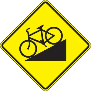 Accuform FRW677DP Bicycle & Pedestrian Sign: Hill