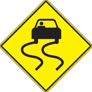 Accuform FRW681RA Surface & Driving Conditions Sign: Slippery When Wet (Symbol)