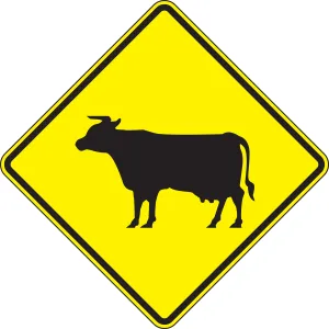 Accuform FRW718HP Crossing Sign: Cattle