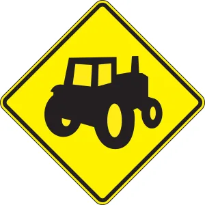 Accuform FRW721DP Crossing Sign: Farm Vehicles (Alternate)