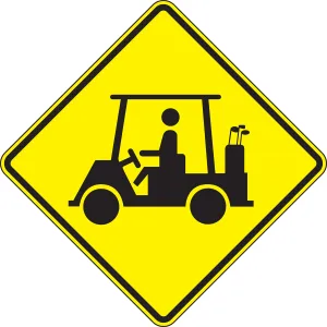 Accuform FRW732DP Crossing Sign: Golf Cart