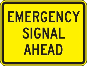 Accuform FRW733RA Crossing Sign: Emergency Signal Ahead