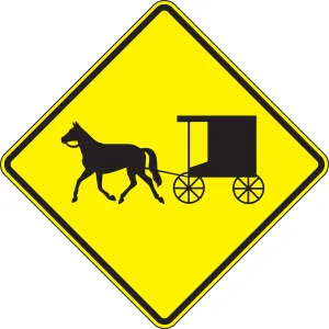 Accuform FRW735DP Crossing Sign: Horse-Drawn Vehicle