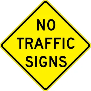 Accuform FRW767DP Intersection Warning Sign: No Traffic Signs