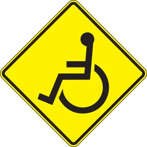Accuform FRW775RA Crossing Sign: Wheelchair