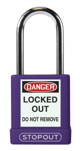 Accuform KDL891PR STOPOUT Plastic Body Aluminum Padlocks With Hardened Steel Shackle