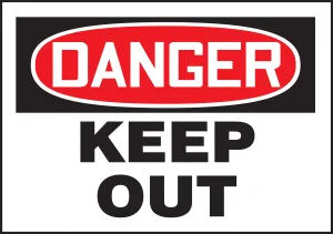 Accuform LADM015VSP OSHA Danger Safety Label: Keep Out